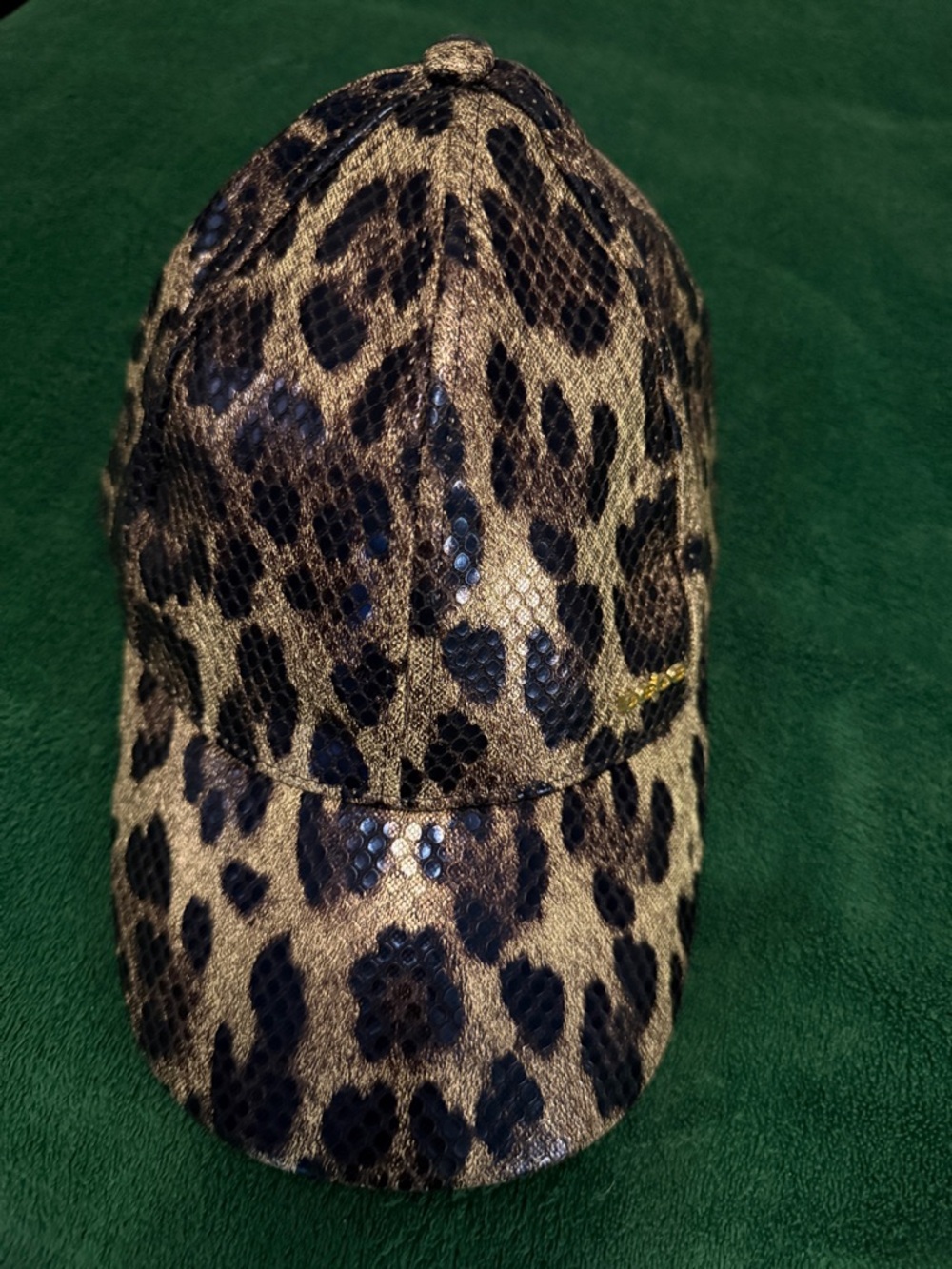 bebe Metallic Leopard-Print Baseball Cap - Brown & Black